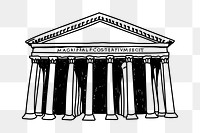 PNG Pantheon Rome doodle illustration, transparent background