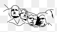 PNG Mount Rushmore USA doodle illustration, transparent background