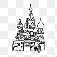 PNG St Basil’s Cathedral Russia doodle illustration, transparent background