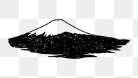 PNG Mount Fuji Japan doodle illustration, transparent background