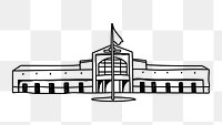 PNG school building doodle illustration, transparent background