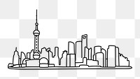 PNG Canada Toronto cityscape doodle illustration, transparent background