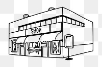 PNG shopping mall doodle illustration, transparent background