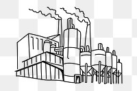 PNG industrial factory doodle illustration, transparent background