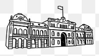 PNG government building exterior doodle illustration, transparent background