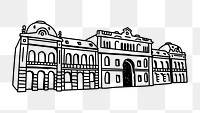 PNG government building architecture doodle illustration, transparent background