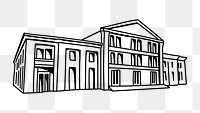 PNG government building doodle illustration, transparent background