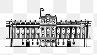 PNG Royal Palace of Madrids Spain doodle illustration, transparent background