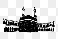 PNG Mecca Kaaba Saudi Arabia doodle illustration, transparent background