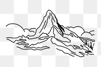 PNG Matterhorn Switzerland doodle illustration, transparent background