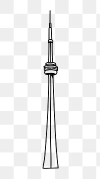 PNG CN Tower Canada doodle illustration, transparent background