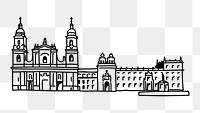 PNG Plaza De Bolivar Columbia doodle illustration, transparent background