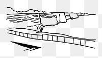 PNG Cliffs of Moher Ireland doodle illustration, transparent background