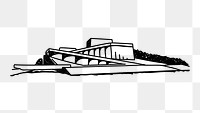 PNG Oslo Opera House Norway doodle illustration, transparent background