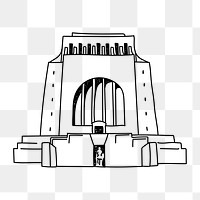 PNG Voortrekker Monument South Africa doodle illustration, transparent background