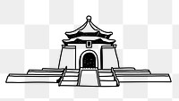 PNG Taiwan Chiang Kai-shek Memorial Hall doodle illustration, transparent background