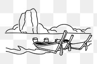 PNG Krabi Island Thailand doodle illustration, transparent background