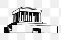 PNG Ho Chi Minh's Mausoleum Vietnam doodle illustration, transparent background