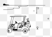 PNG golf course doodle illustration, transparent background