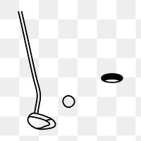 PNG playing golf doodle illustration, transparent background