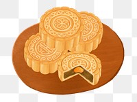 PNG Chinese Mooncake, dessert food illustration, transparent background