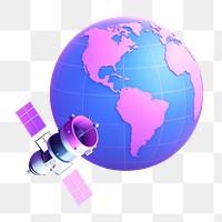 PNG 3D Satellite, transparent background