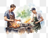 PNG Cooking adult food togetherness. AI generated Image by rawpixel.