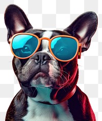 PNG Sunglasses dog bulldog mammal. AI generated Image by rawpixel.
