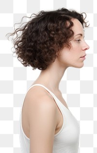 PNG Adult contemplation hairstyle forehead. 