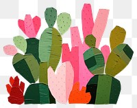 PNG Cactus art painting collage. 