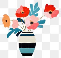 PNG Flower vase art painting. 