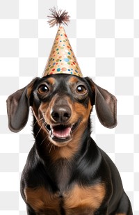 PNG Dachshund birthday portrait dog. 