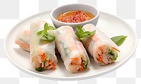 PNG Fresh spring roll dish plate food. 