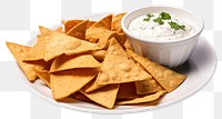 PNG Tortilla chips dip plate food. 