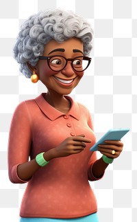 PNG Cartoon portrait adult woman. 