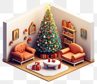 PNG Christmas architecture furniture cartoon. 