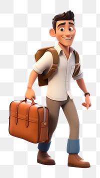 PNG Bag carrying luggage cartoon. AI generated Image by rawpixel.