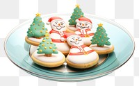 PNG Christmas sugar cookies plate dessert icing. 