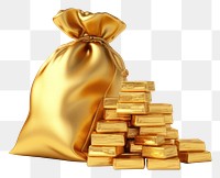 PNG Gold bars bag investment abundance. 