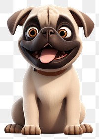 PNG Pug dog figurine cartoon. 