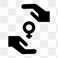 PNG women empowerment flat icon, transparent background