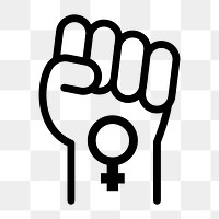 PNG women empowerment flat icon, transparent background