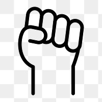 PNG raised fist flat icon, transparent background