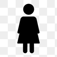 PNG female silhouette flat icon, transparent background