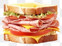 PNG Sandwich ham cheese bread. AI generated Image by rawpixel.