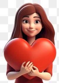 PNG Cartoon heart adult woman. AI generated Image by rawpixel.