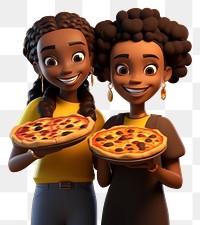 PNG Cartoon pizza smiling eating. 