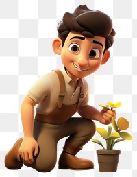PNG Gardening cartoon flower plant. AI generated Image by rawpixel.