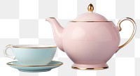 PNG Porcelain cup teapot drink. AI generated Image by rawpixel.