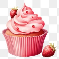 PNG Cupcake strawberry dessert cream. AI generated Image by rawpixel.